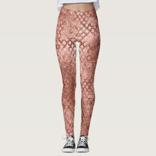 Funkelnd Rose Gold Circles Pink Luxury Sparkon Leggings