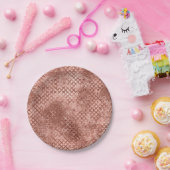 Funkelnd Rose Gold Circles Pink Luxury Sparkon Pappteller (Party)