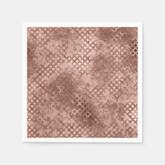Funkelnd Rose Gold Circles Pink Luxury Sparkon Serviette (Vorderseite)