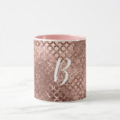 Funkelnd Rose Gold Circles Pink Luxury Sparkon Tasse (Zentrum)