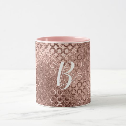 Funkelnd Rose Gold Circles Pink Luxury Sparkon Tasse (Zentrum)