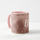 Funkelnd Rose Gold Circles Pink Luxury Sparkon Tasse (Vorderseite Links)