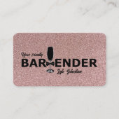 Funkelnd Rose Gold Event Barkeeper Visitenkarte (Vorderseite)