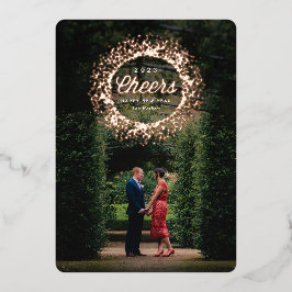 Funkelnd Rose Gold Frohe Neues Jahr Folien Feiertagskarte