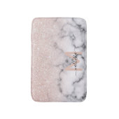 Funkelnd Rose Gold Glitzer Marble Ombre Badematte (Vorderseite Vertikal)