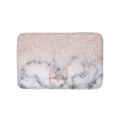 Funkelnd Rose Gold Glitzer Marble Ombre Badematte (Vorderseite)