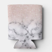 Funkelnd Rose Gold Glitzer Marble Ombre Dosenkühler (Rückseite)
