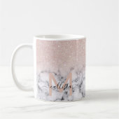 Funkelnd Rose Gold Glitzer Marble Ombre Kaffeetasse (Links)