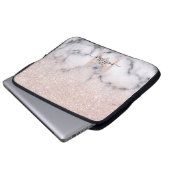 Funkelnd Rose Gold Glitzer Marble Ombre Laptopschutzhülle (Vorne Knopf)