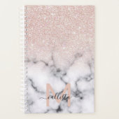 Funkelnd Rose Gold Glitzer Marble Ombre Planer (Vorderseite)