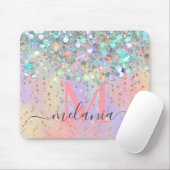 Funkelnd Rose Gold Glitzer Monogram Mousepad (Mit Mouse)