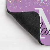 Funkelnd Rose Gold Glitzer Monogram Mousepad (Ecke)