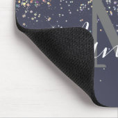 Funkelnd Rose Gold Glitzer Monogram Mousepad (Ecke)