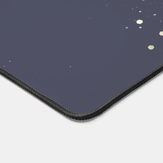 Funkelnd Rose Gold Glitzer Monogram Schreibtischunterlage (Ecke)