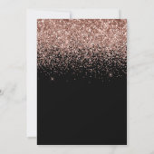 Funkelnd Rose Gold Glitzer Schwarze Nummer 30 Gebu Einladung (Rückseite)