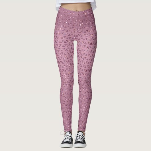 Funkelnd Rose Gold Leggings (Vorderseite)