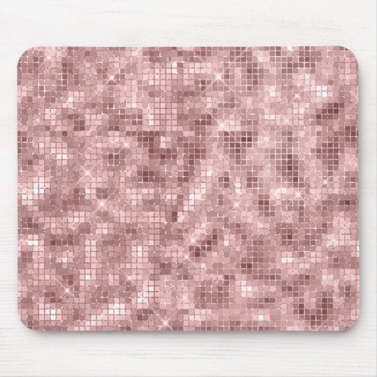 Funkelnd Rose Gold Pink Luxus Girl Mousepad (Vorne)