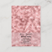 Funkelnd Rose Gold Pink Luxus Girl Visitenkarte (Rückseite)