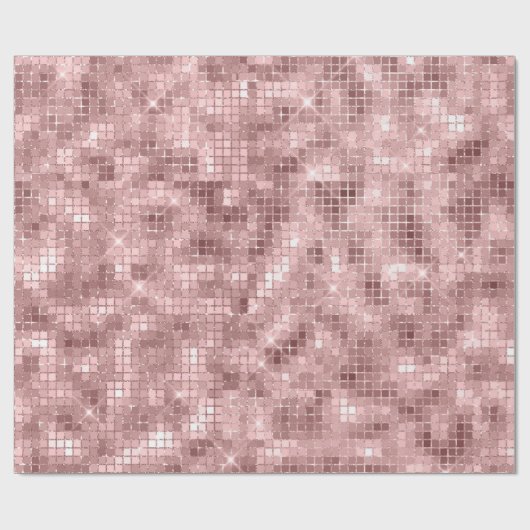 Funkelnd Rose Gold Pink Luxus Sparkle Girl Party Geschenkpapier (Flach)