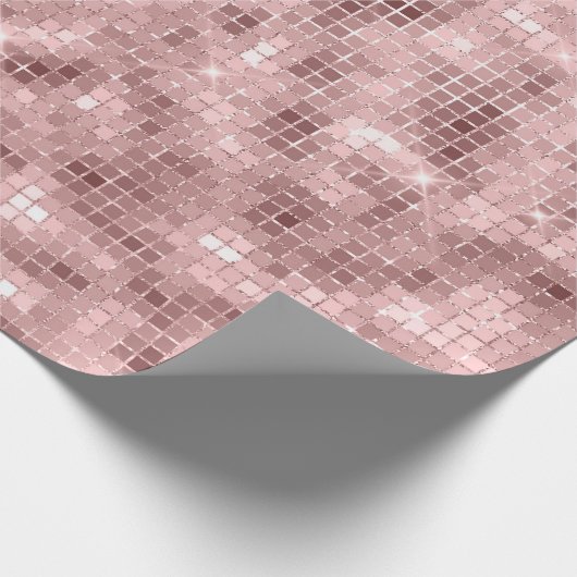 Funkelnd Rose Gold Pink Luxus Sparkle Girl Party Geschenkpapier (Ecke)