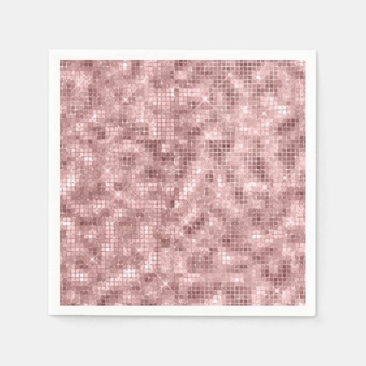 Funkelnd Rose Gold Pink Luxus Sparkle Girl Party Serviette (Vorderseite)