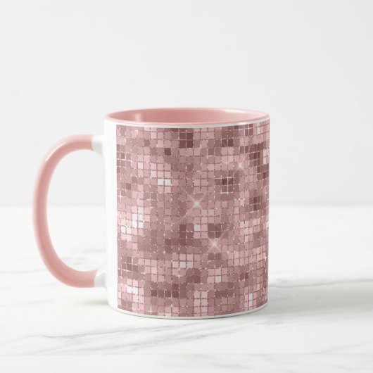 Funkelnd Rose Gold Pink Luxus Sparkor Tasse (Links)