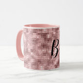 Funkelnd Rose Gold Pink Luxus Sparkor Tasse (Vorderseite Links)