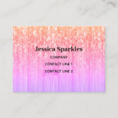 Funkelnd Rose Rosa Bambusholz-Bronze Monogram Visitenkarte (Vorderseite)