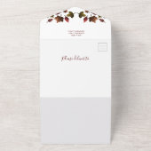 Funkelnd Rot-Braungold-Blätter Herbst Hochzeit All In One Einladung (Außenbereich)