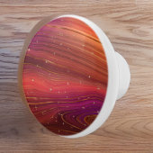Funkelnd Rot und Orange Molten Earth Strata Keramikknauf