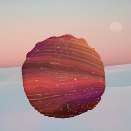 Funkelnd Rot und Orange Molten Earth Strata Rundes Kissen