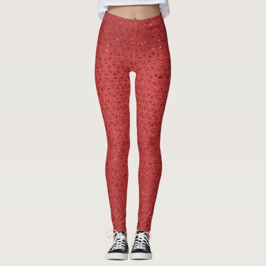 Funkelnd rote Leggings (Vorderseite)