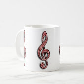 Funkelnd Rote Musiknote Kaffeetasse (Vorderseite Links)
