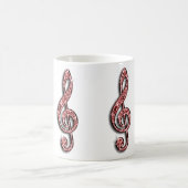 Funkelnd Rote Musiknote Kaffeetasse (Mittel)