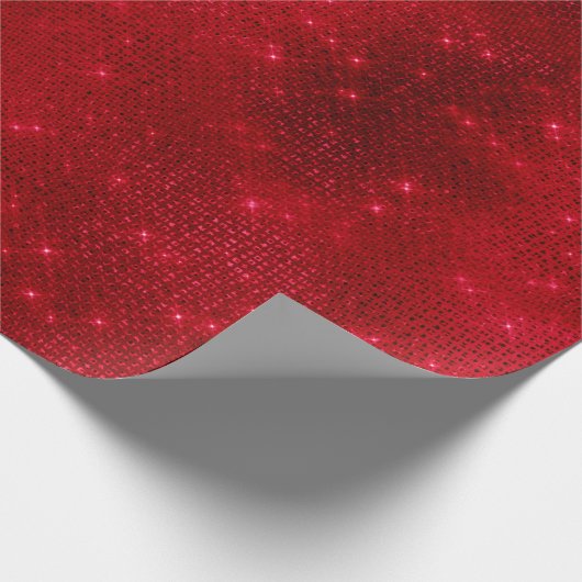 Funkelnd Roter Foil Geschenkpapier (Ecke)