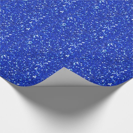 Funkelnd Royal Blue Imitats Glitzer Look Geschenkpapier (Ecke)