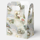 Funkelnd Rustikale Weihnachtsszenen Collage Geschenkschachtel (Geöffnet)