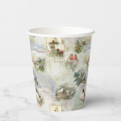 Funkelnd Rustikale Weihnachtsszenen Collage Pappbecher (Rückseite)