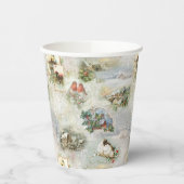 Funkelnd Rustikale Weihnachtsszenen Collage Pappbecher (Links)