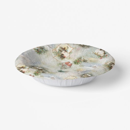 Funkelnd Rustikale Weihnachtsszenen Collage Pappteller (Gewinkelt)