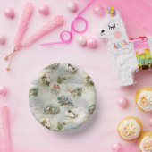 Funkelnd Rustikale Weihnachtsszenen Collage Pappteller (Party)