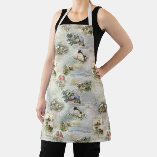 Funkelnd Rustikale Weihnachtsszenen Collage Schürze (InSitu)