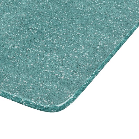 Funkelnd schillernder aquamariner u. silberner schneidebrett (Ecke)