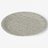 Funkelnd schillernder silberner Glitzer Pappteller (Schrägansicht)