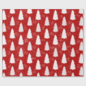 Funkelnd Schneeflocken & Bäume Weihnachten Geschenkpapier (Flach)