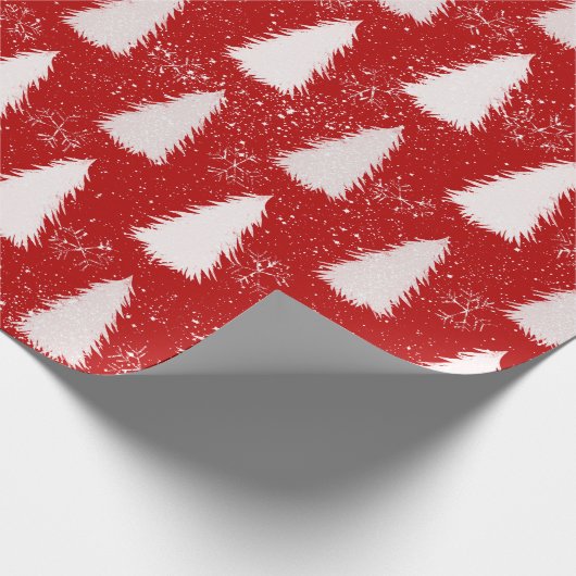 Funkelnd Schneeflocken & Bäume Weihnachten Geschenkpapier (Ecke)