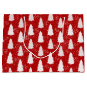 Funkelnd Schneeflocken & Bäume Weihnachten Große Geschenktüte (Vorderseite)