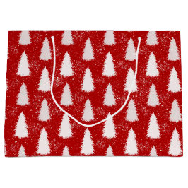 Funkelnd Schneeflocken & Bäume Weihnachten Große Geschenktüte