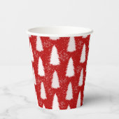 Funkelnd Schneeflocken & Bäume Weihnachten Pappbecher (Rückseite)