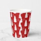 Funkelnd Schneeflocken & Bäume Weihnachten Pappbecher (Rechts)